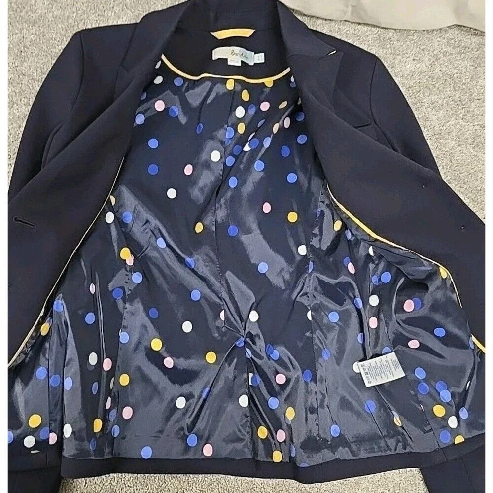 Boden Blazer Suit‎ Jacket Lined Navy Blue Pockets Women’s Size 4 PETITE / XS